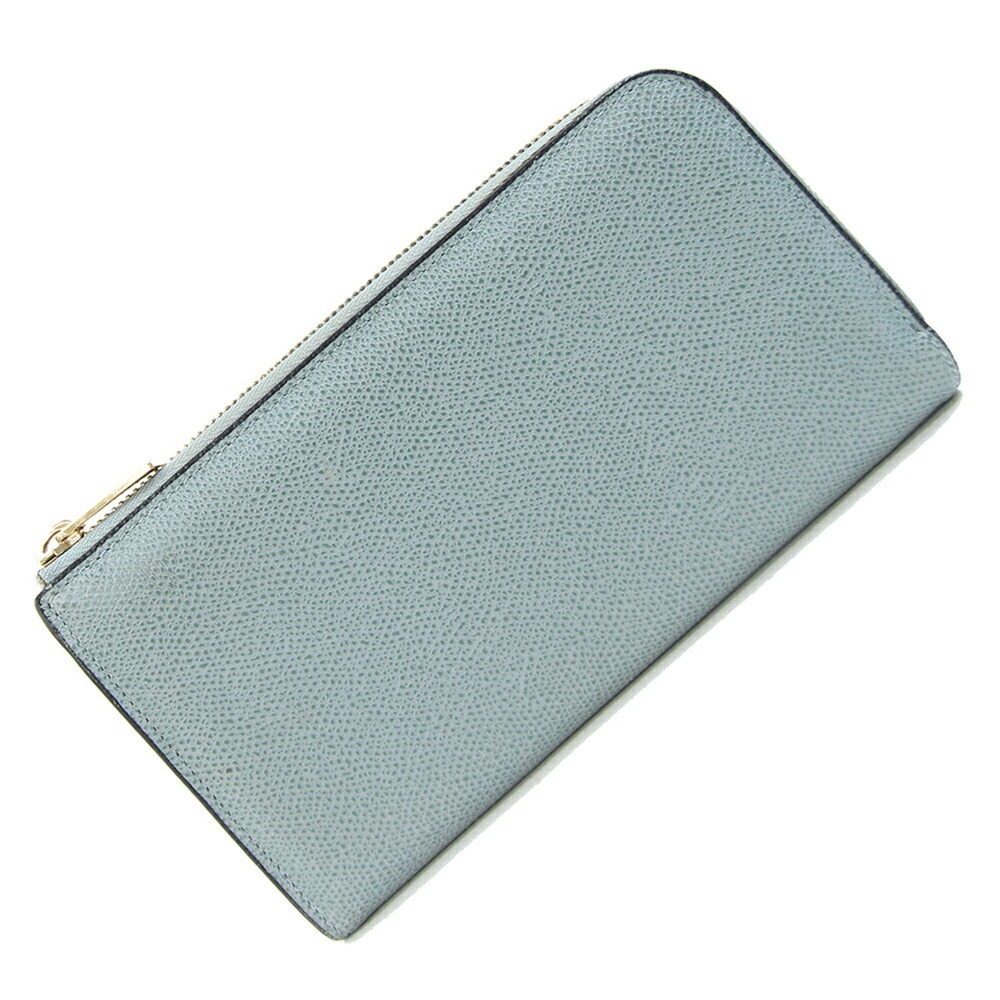 Valextra L-shaped long wallet, L-zip purse V9L24, powder blue, soft calfskin,...